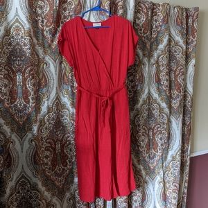 Universal Thread (Target) faux wrap midi dress with pockets, medium, red